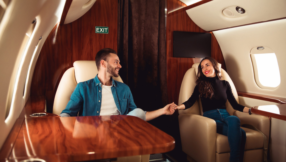 beautiful-girl-good-looking-man-casual-outfits-are-holding-hands-smiling-while-taking-flight-private-jet
